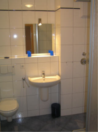 Badezimmer mit Dusche und WC